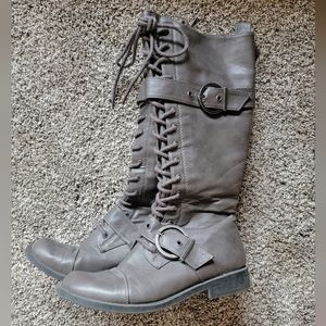 JustFab Knee High, Over-the-Calf Tall Boots - Gray, size 7